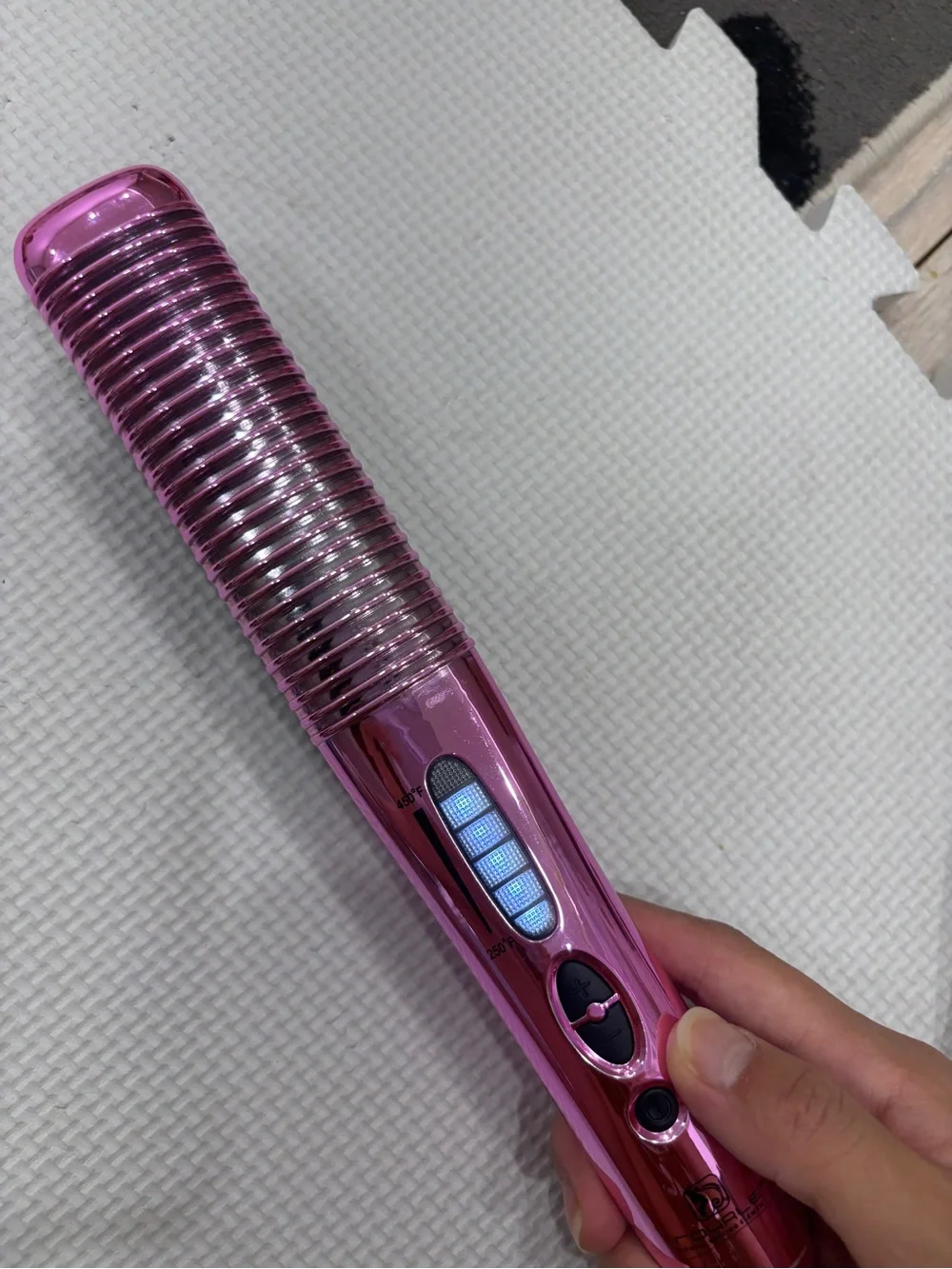 Royale Pink Ceramic Hair Straightener Heated Styling Multipurpose Hair Brush